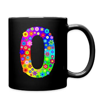 Fleurs Nombre 0 - Mug uni - noir - Droite