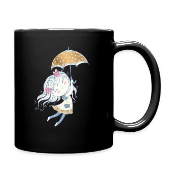 Kleines Mädchen Magic Umbrella: Feenflug - Tasse einfarbig - Schwarz - Rechts
