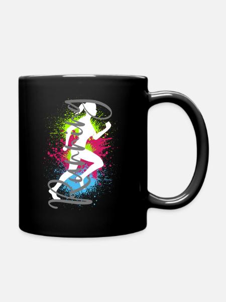 Running Sport Joggerin Frau Rennen Joggen Laufen - Tasse einfarbig - Schwarz