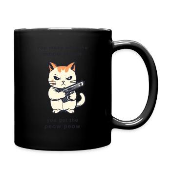 meow meow peow peow - Tasse einfarbig - Schwarz - Rechts
