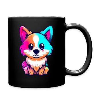 Buntes Fuchs-Illustrationsdesign - Tasse einfarbig - Schwarz - Rechts