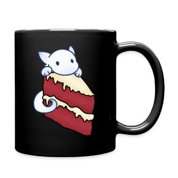 Roter Samtkuchen - Tasse einfarbig - Schwarz - Rechts