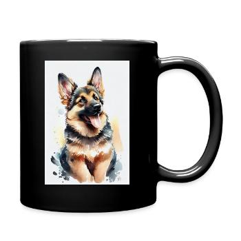 Deutscher Schäferhund Hund Malinois Cute - Tasse einfarbig - Schwarz - Rechts
