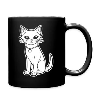 Chat chaton chaton dame - Mug uni - noir - Droite