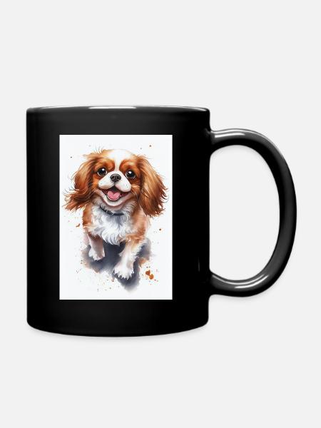 Charles Spaniel Hund Cute - Tasse einfarbig - Schwarz