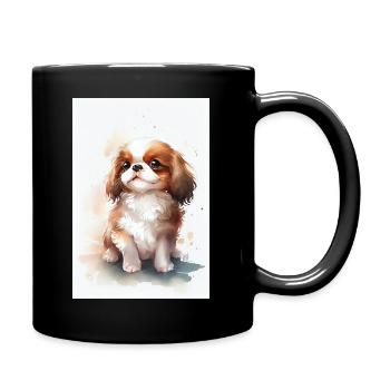 Charles Spaniel Chien Aquarelle - Mug uni - noir - Droite