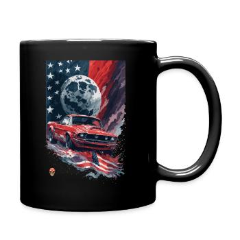 1968 Classic American Car Red - Full Colour Mug - black - Right
