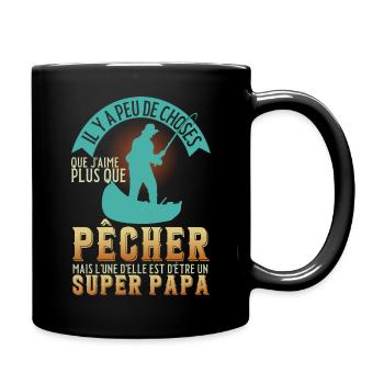 Pêcher drôle - pêcheur drôle - fete des pères - Mug uni - noir - Droite