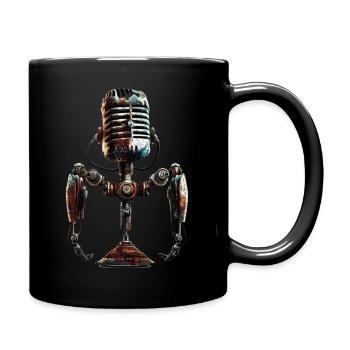 microphone old school - Tasse einfarbig - Schwarz - Rechts