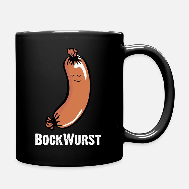 Bockwurst, Augsburger, Knackwurst oder Brühwurst - Tasse einfarbig - Schwarz