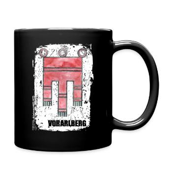 Vorarlberg - meine Heimat - Aquarellbild - Tasse einfarbig - Schwarz - Rechts