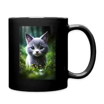 Cute Kitty - Tasse einfarbig - Schwarz - Rechts