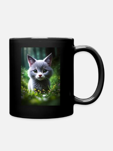 Cute Kitty - Tasse einfarbig - Schwarz