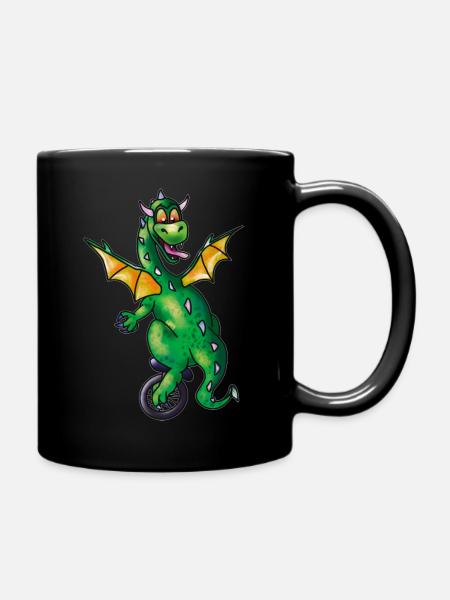 Dragon sur monocycle - Mug uni - noir