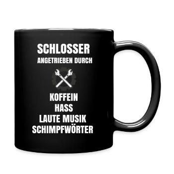 Lustige Schrauber Sprüche - Tasse einfarbig - Schwarz - Rechts