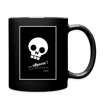 Totenkopf für Techno - Tasse einfarbig - Schwarz - Rechts