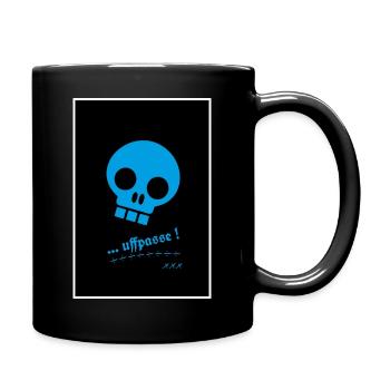 Totenkopf Blau - Tasse einfarbig - Schwarz - Rechts