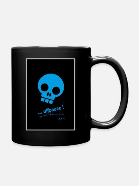 Totenkopf Blau - Tasse einfarbig - Schwarz