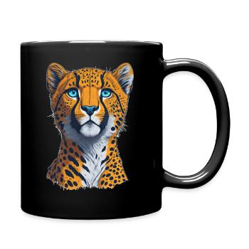 Gepard I Raubkatze der Savanne Afrikas I Geschenk - Tasse einfarbig - Schwarz - Rechts