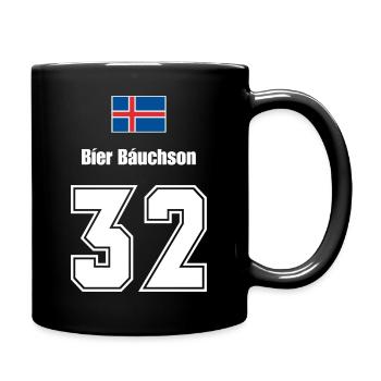 Island Trikot Nr.32 - Tasse einfarbig - Schwarz - Rechts