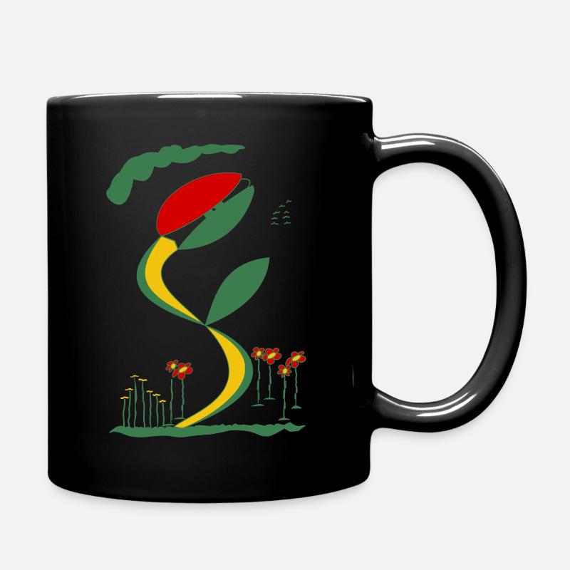 Blume 1 - Tasse einfarbig - Schwarz