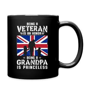 A Veteran Is An Honor Being A Grandpa Is Priceless - Full Colour Mug - black - Right