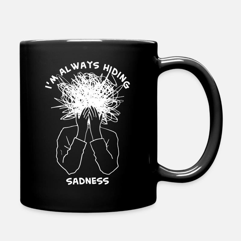 Sadness Hiding Graphic - Full Colour Mug - black