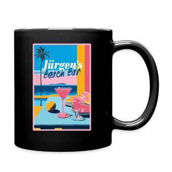 Tropical Beach Bar Cocktails – gemixt von Jürgen - Tasse einfarbig - Schwarz - Rechts
