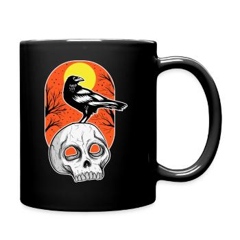 Elegant skull creepy Halloween design - Full Colour Mug - black - Right