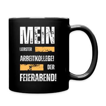 Spaß-SHIRT - Tasse einfarbig - Schwarz - Rechts