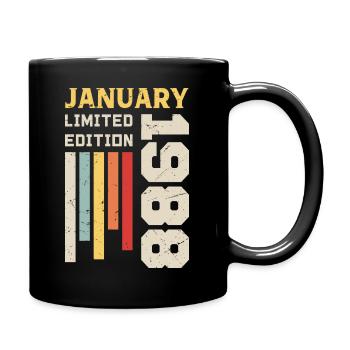 Janvier 1988 - Cadeau anniversaire Janvier 1988 - Mug uni - noir - Droite