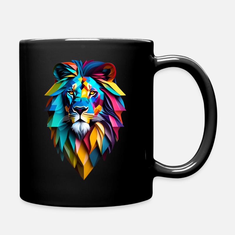 Löwen Herz - Tasse einfarbig - Schwarz