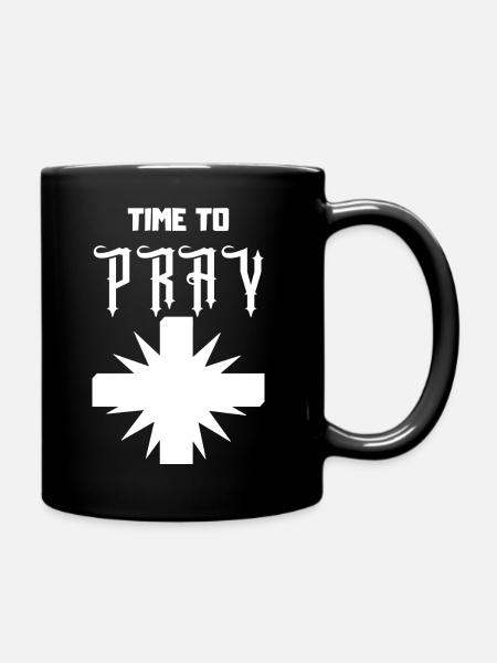 Time to Pray white - Tasse einfarbig - Schwarz