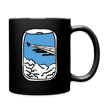Voyage en avion dans les nuages - Mug uni - noir - Droite