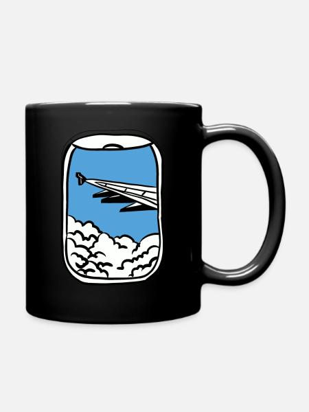 Air travel in the clouds - Full Colour Mug - black