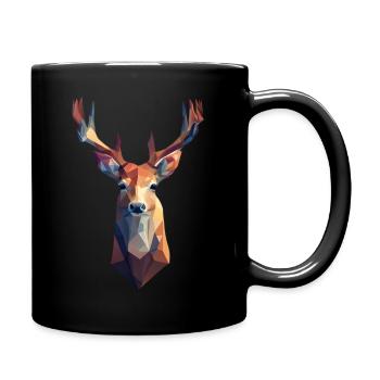 Hirsch - Polygon Art - Tasse einfarbig - Schwarz - Rechts