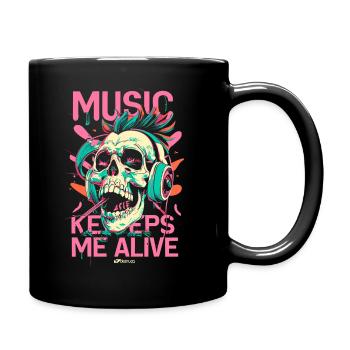 La musique me garde en vie - Motive 2 - Mug uni - noir - Droite