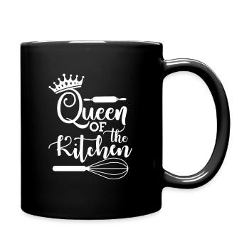 Queen Of The Kitchen. Kitchen Quote. Gift For Mom - Full Colour Mug - black - Right
