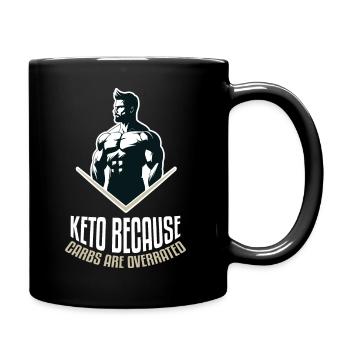 Delightful Cheerful Muscles Of Keto Quote - Full Colour Mug - black - Right