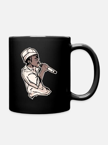 Rapper hält ein Mikrofon mit Schlaganfall (Schwarz) - Tasse einfarbig - Schwarz