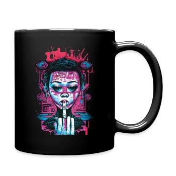 Cyberpunk Kiss Rebellion - Full Colour Mug - black - Right