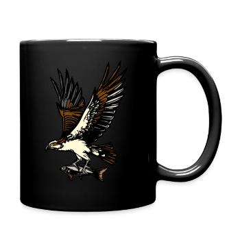 Fischadler Adler Greifvogel Vogel - Tasse einfarbig - Schwarz - Rechts