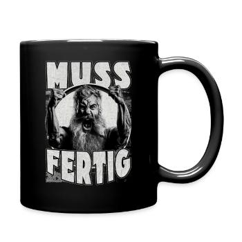 Dachdecker Handwerker Outfit und Zubehör - Tasse einfarbig - Schwarz - Rechts
