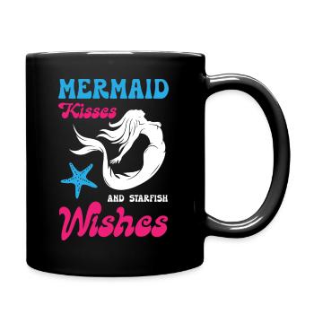 Mermaid Kisses and Starfish Wishes - Tasse einfarbig - Schwarz - Rechts