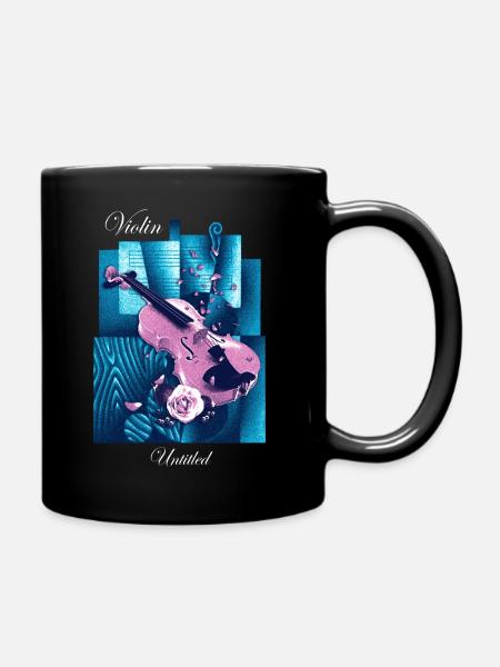 Violin Aesthetic - Full Colour Mug - black