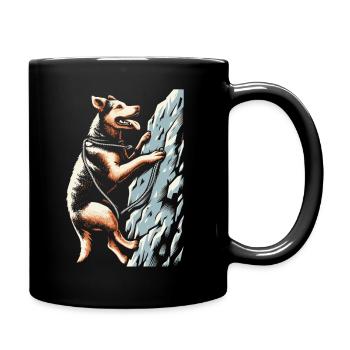 Klettersport und Hund - Tasse einfarbig - Schwarz - Rechts