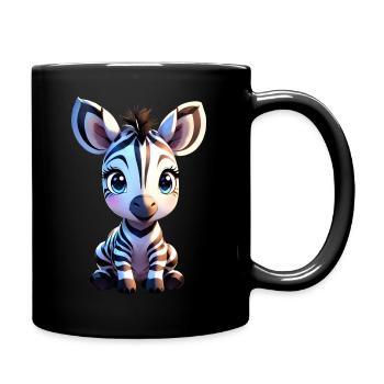 Cute baby zebra isolated - Full Colour Mug - black - Right