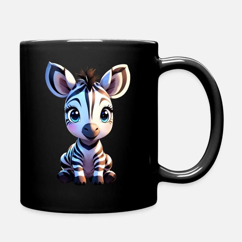 Niedliches Baby Zebra freigestellt - Tasse einfarbig - Schwarz