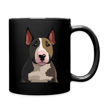 Bullterrier Zeichnung Welpe - Tasse einfarbig - Schwarz - Rechts
