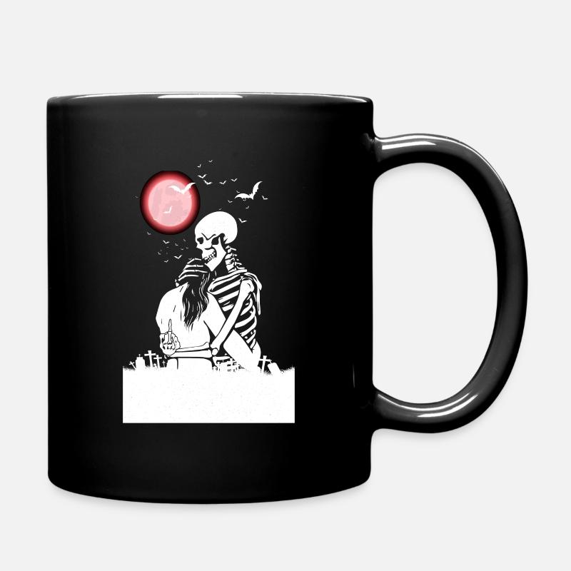 Sad Love- Skeleton Horror-Couple Red Moon - Tasse einfarbig - Schwarz